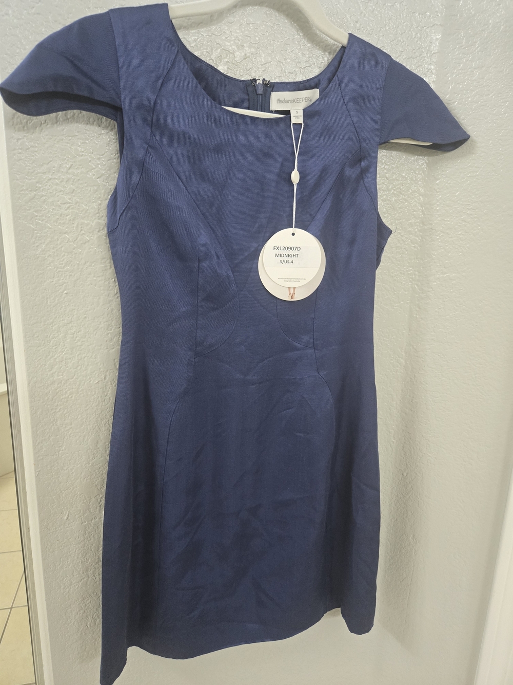 Finders Keepers Midnight Blue Cap Sleeve Mini Dress